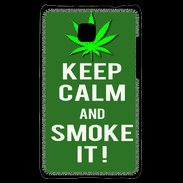 Coque LG Optimus L3 II Keep Calm Smoke it Kaki