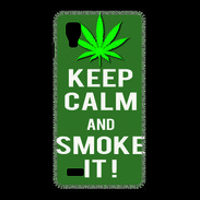 Coque LG Optimus L9 Keep Calm Smoke it Kaki