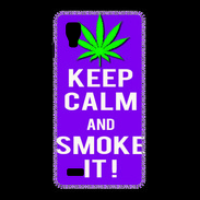 Coque LG Optimus L9 Keep Calm Smoke it Violet