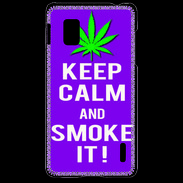 Coque LG Optimus G Keep Calm Smoke it Violet
