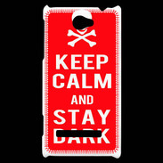 Coque HTC Windows Phone 8S Keep Calm Stay dark Rouge