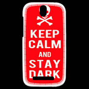 Coque HTC One SV Keep Calm Stay dark Rouge