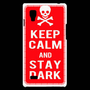 Coque LG Optimus L9 Keep Calm Stay dark Rouge