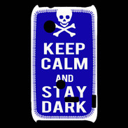 Coque Sony Xperia Typo Keep Calm Stay dark Bleu