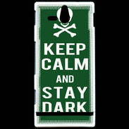 Coque Sony Xperia U Keep Calm Stay dark Vert