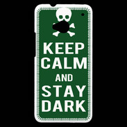 Coque HTC One Keep Calm Stay dark Vert
