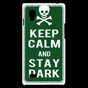 Coque LG Optimus L9 Keep Calm Stay dark Vert