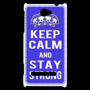Coque HTC Windows Phone 8S Keep Calm Stay strong Bleu