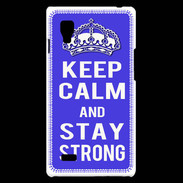 Coque LG Optimus L9 Keep Calm Stay strong Bleu