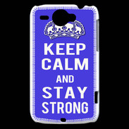 Coque HTC Wildfire G8 Keep Calm Stay strong Bleu
