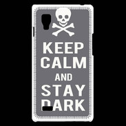 Coque LG Optimus L9 Keep Calm Stay dark Gris