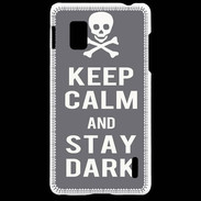 Coque LG Optimus G Keep Calm Stay dark Gris