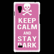 Coque LG Optimus L9 Keep Calm Stay dark Rose