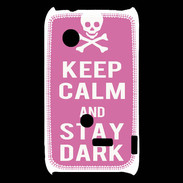 Coque Sony Xperia Typo Keep Calm Stay dark Rose