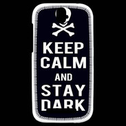Coque HTC One SV Keep Calm Stay dark Noir