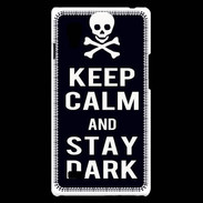 Coque LG Optimus L9 Keep Calm Stay dark Noir