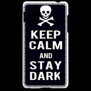Coque LG Optimus G Keep Calm Stay dark Noir