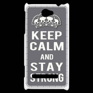 Coque HTC Windows Phone 8S Keep Calm Stay strong Gris