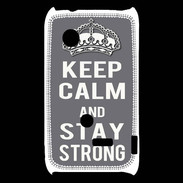 Coque Sony Xperia Typo Keep Calm Stay strong Gris