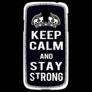 Coque Samsung Galaxy S4 Keep Calm Stay strong Noir
