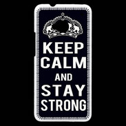 Coque HTC One Keep Calm Stay strong Noir