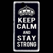 Coque Sony Xperia Z Keep Calm Stay strong Noir