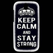 Coque HTC One SV Keep Calm Stay strong Noir