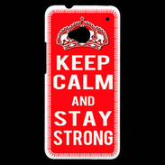 Coque HTC One Keep Calm Stay Strong Rouge