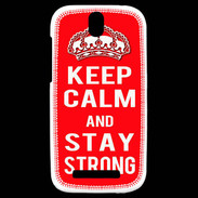Coque HTC One SV Keep Calm Stay Strong Rouge