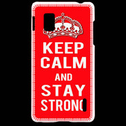 Coque LG Optimus G Keep Calm Stay Strong Rouge