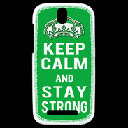 Coque HTC One SV Keep Calm Stay strong Vert