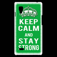 Coque LG Optimus L9 Keep Calm Stay strong Vert
