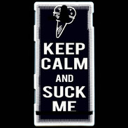 Coque Sony Xperia U Keep Calm Suck me Noir