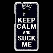 Coque HTC One Keep Calm Suck me Noir