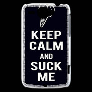 Coque HTC Wildfire G8 Keep Calm Suck me Noir