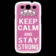 Coque Samsung Galaxy S3 Keep Calm Stay strong Rose