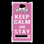 Coque HTC Windows Phone 8S Keep Calm Stay strong Rose
