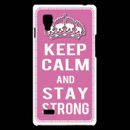 Coque LG Optimus L9 Keep Calm Stay strong Rose