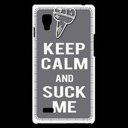 Coque LG Optimus L9 Keep Calm Suck me Gris