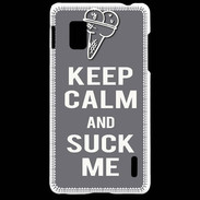 Coque LG Optimus G Keep Calm Suck me Gris
