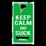 Coque HTC Windows Phone 8S Keep Calm Suck me Vert