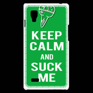 Coque LG Optimus L9 Keep Calm Suck me Vert