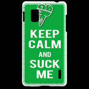 Coque LG Optimus G Keep Calm Suck me Vert