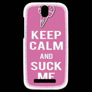 Coque HTC One SV Keep Calm Suck me Rose