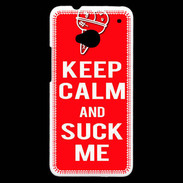 Coque HTC One Keep Calm Suck me Rouge