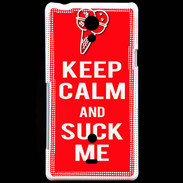 Coque Sony Xperia T Keep Calm Suck me Rouge