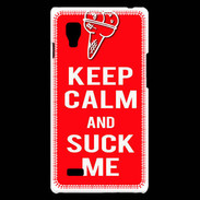 Coque LG Optimus L9 Keep Calm Suck me Rouge