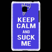 Coque LG Optimus L3 II Keep Calm Suck me Bleu