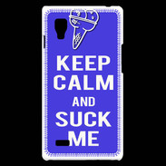 Coque LG Optimus L9 Keep Calm Suck me Bleu