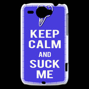 Coque HTC Wildfire G8 Keep Calm Suck me Bleu